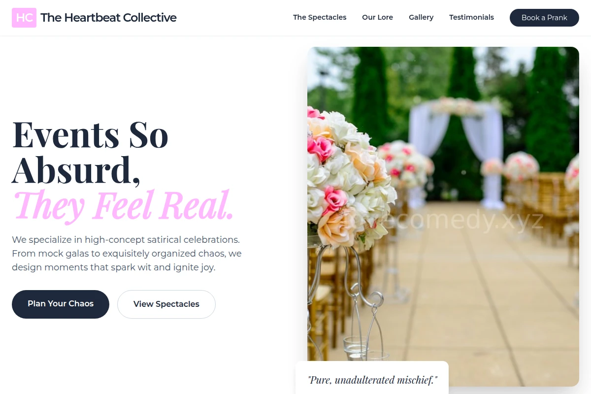 Satire Event Planning
